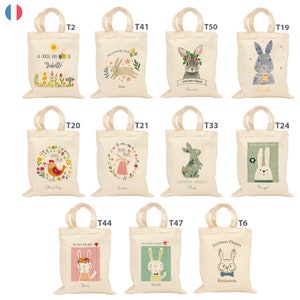 Sac de Pâques personnalisé avec un prénom, panier en tissus réutilisable pour la chasse aux oeufs en chocolats et les cadeaux de Pâques image 8