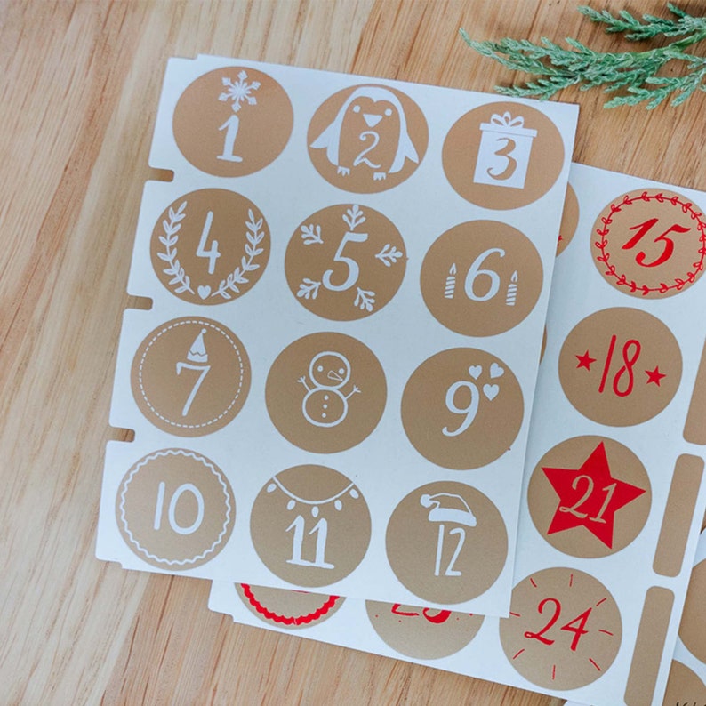 Christmas advent calendar countdown diy kit Christmas countdown stickers for wooden Advent Calendar and personalised Advent Calendar image 10