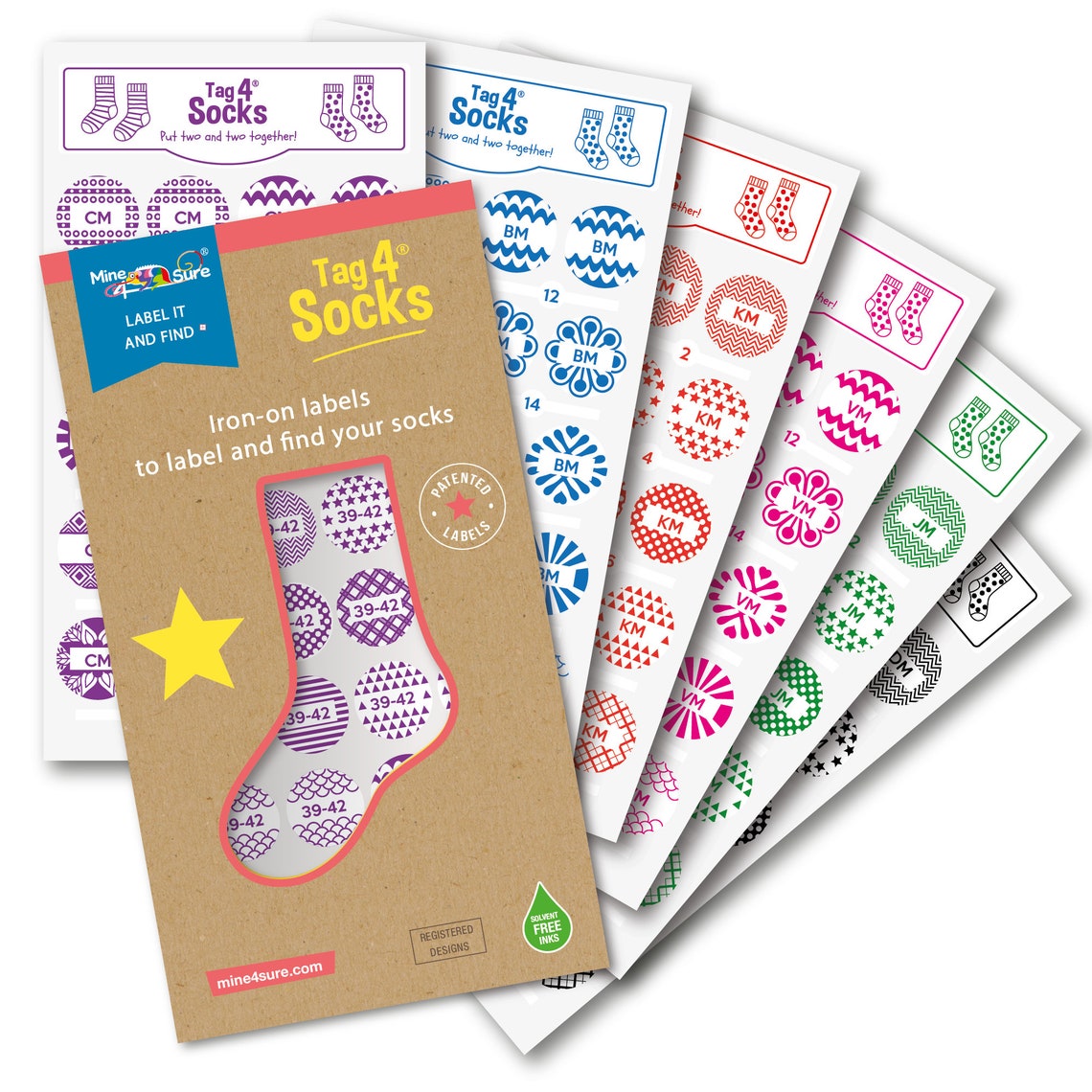 Personalised labels for socks ironon dots to match & pair Etsy