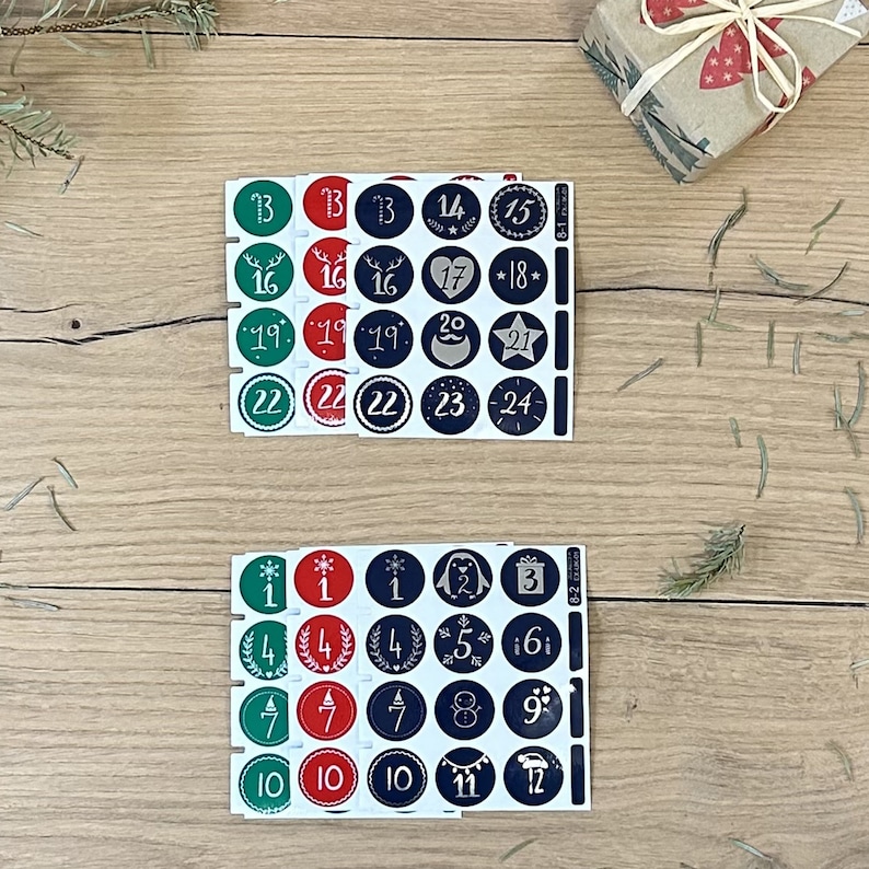 Christmas advent calendar countdown diy kit Christmas countdown stickers for wooden Advent Calendar and personalised Advent Calendar image 3