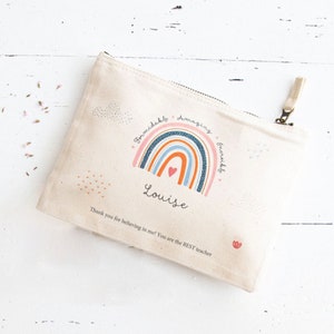 Personalised pouch - perfect gift for Mother&#39;s day - Teacher&#39;s Appreciation week - Personalized pouch - Custom pouch - Cotton