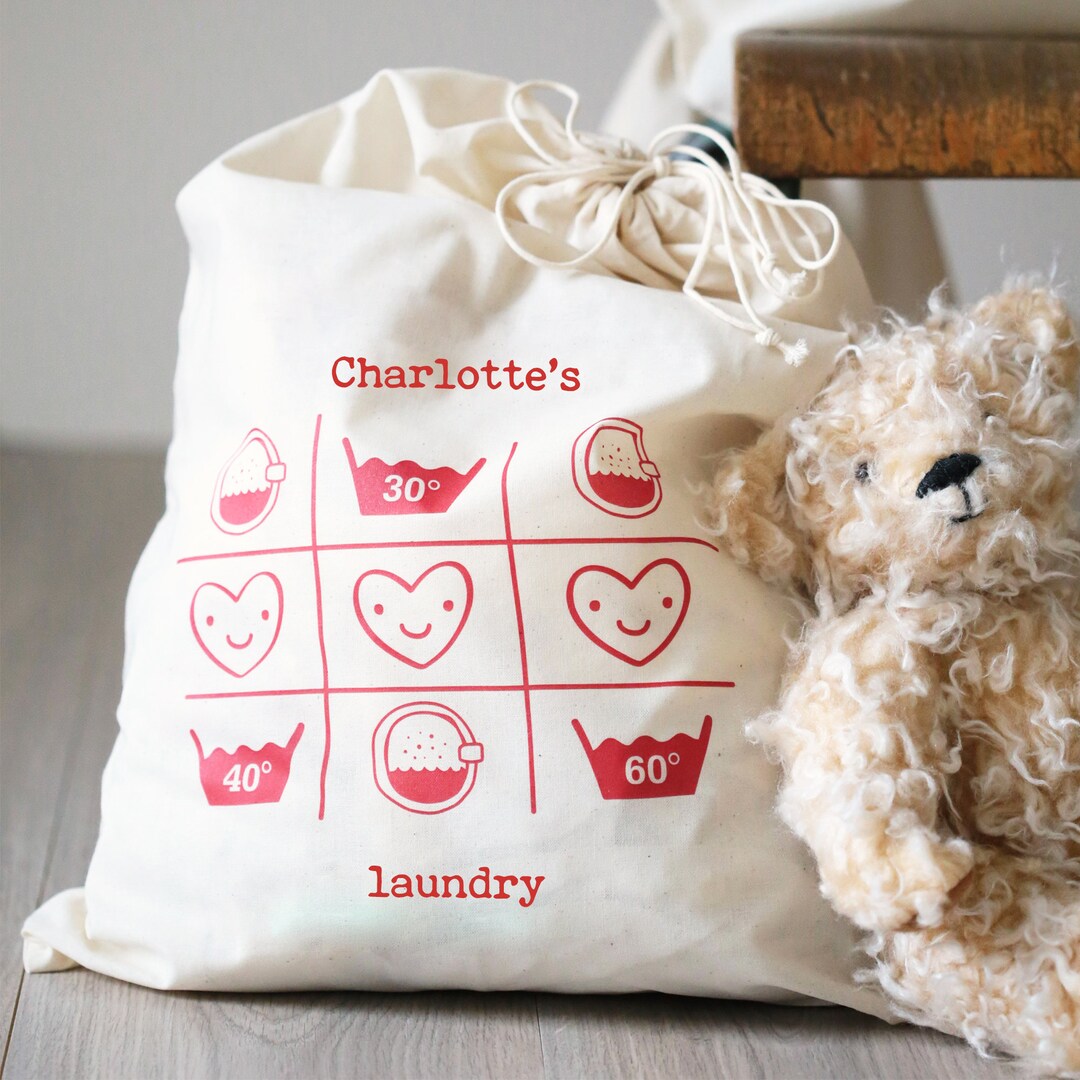 Sac à linge sale personnalisé, grand sac à linge en coton, grand