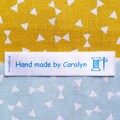 Satin sew on labels - Font Comic (Dims 61x12mm - 2.40x0.472 inch)