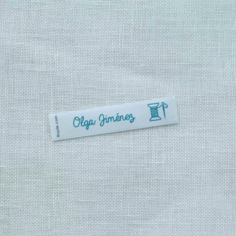 Personalised fabric sewing labels. Choice of colours and quantities. Font Always. Made to order sew in name labels 画像 2