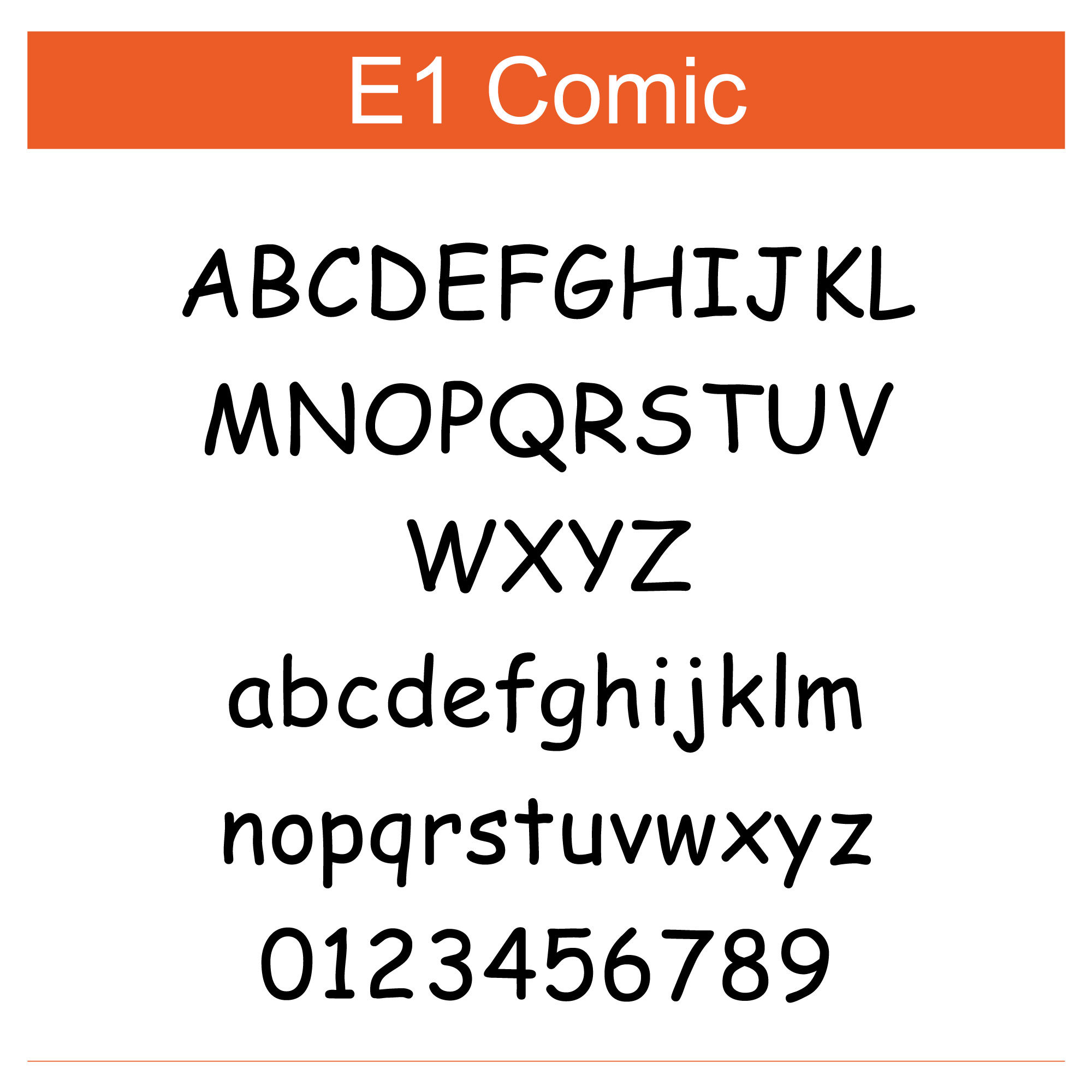 Satin sew on labels - Font Comic (Dims 61x12mm - 2.40x0.472 inch)