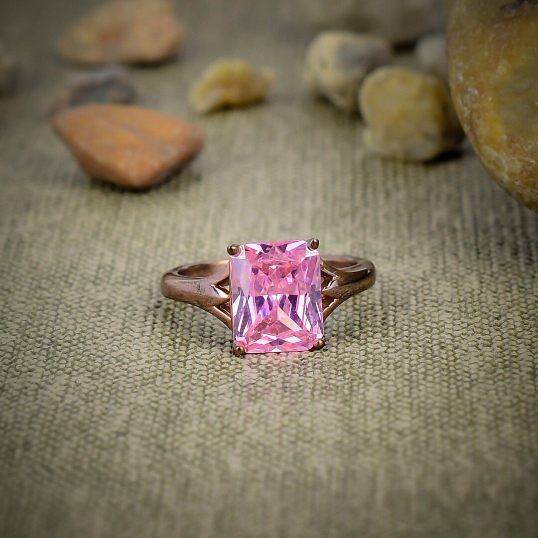 Natural Pink Kunzite Gemstone 925 Sterling Silver Jewelry Ring Size 9 c428