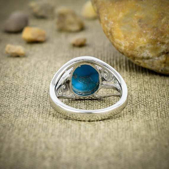 Natürlicher Arizona Türkis Edelstein Handgemacht Silberdraht Ring
