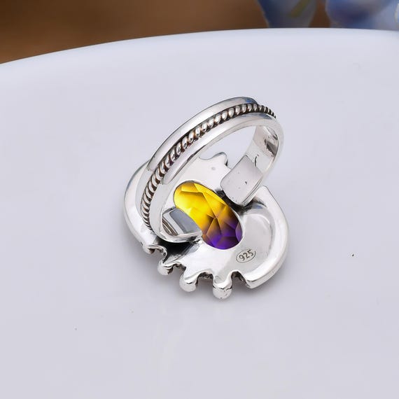 Anello In Argento 925 Con Ametrina E Perlina Di Ametista - Gioielli - Foto 4