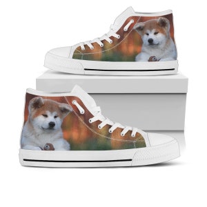 Akita Dog Shoes, Akita Dog Converse Style Shoes, Dog Lover Gift Idea, Women&#39;s Men&#39;s High Top Sneakers