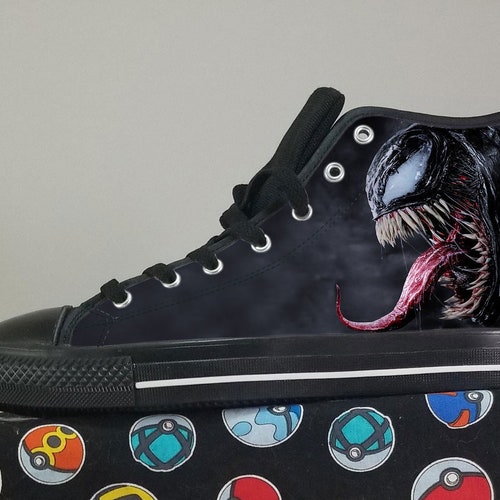 Venom Shoes Spiderman Converse Style Shoes Villain Gift - Etsy