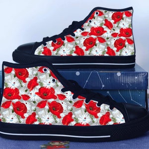 Blumenschuhe, Blumen-Converse-Stil-Schuhe, hübsche nette Kawaii-Fan-Geschenk-Idee, Damen Herren-High-Top-Turnschuhe