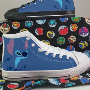 Stitch Shoes, Lilo and Stitch Converse Style Shoes, Disney Gift Idea, Women&#39;s Men&#39;s High Top Sneakers