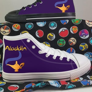 Aladdin Shoes, Aladdin Converse Style Shoes, Aladdin Magic Lamp, Women&#39;s Men&#39;s High Top Sneakers