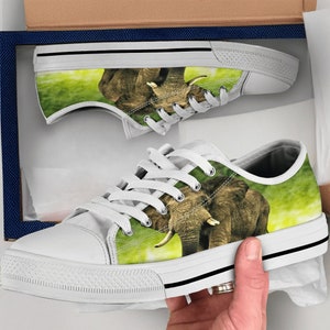 Elephant Shoes, Elephant Converse Style Shoes, Elephant Gift Idea, Women&#39;s Men&#39;s High Top Sneakers