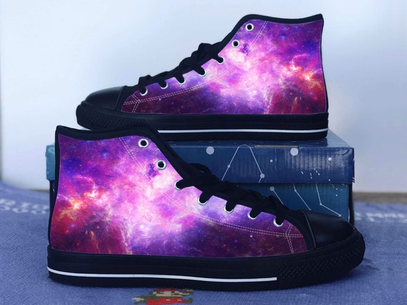 Galaxy Shoes, Purple Galaxy Converse Style Shoes, Space Gift Idea, Women's  Men's High Top Sneakers -  Ireland