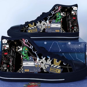 Ghostbusters Shoes, Ghostbusters Converse Style Shoes, Ghostbusters Fan Gift Idea, Women&#39;s Men&#39;s High Top Sneakers