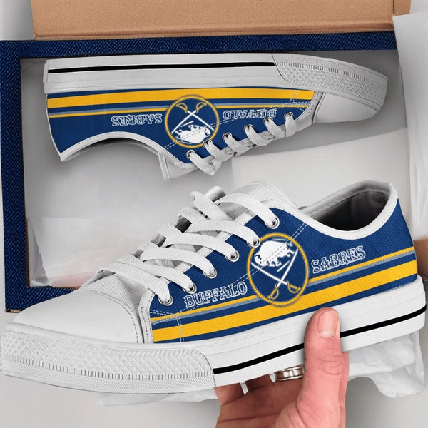 Buffalo Sabres schoenen, Buffalo Sabres Converse Style schoenen, Buffalo Sabres cadeau idee, dames heren hoge sneakers