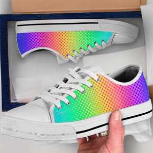 Rainbow Patterns Shoes, Rainbow Patterns Converse Style Shoes, Rainbow Patterns Gift Idea, Women&#39;s Men&#39;s High Top Sneakers