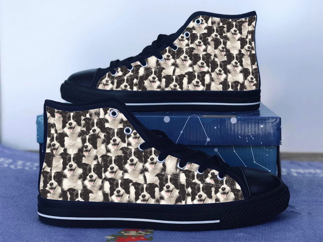 Border Collie Shoes, Border Collie Converse Style Shoes, Dog Lover Gift
