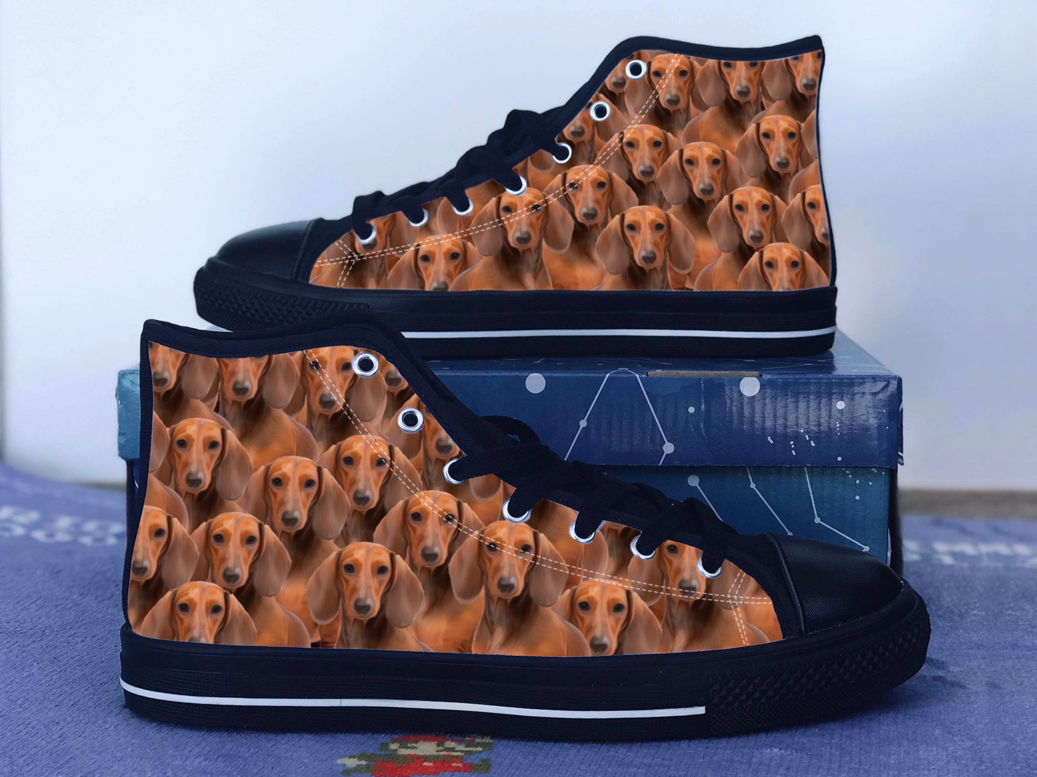 Dachshund Shoes Wiener Dog Converse Style Shoes Dog Lover Gift Idea Women s Men s High Top Sneakers Etsy