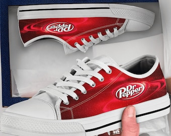 Dr Pepper Shoes, Dr Pepper Converse Style Shoes, Dr Pepper Gift Idea, Women&#39;s Men&#39;s High Top Sneakers