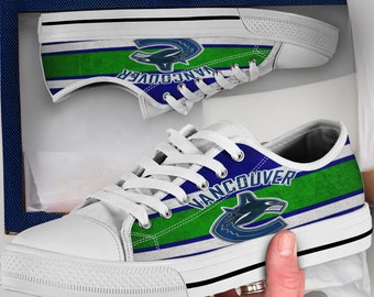 Vancouver Canucks Shoes, Vancouver Canucks Converse Style Shoes, Vancouver Canucks Fan Gift Idea, Women's Men's High Top Sneakers