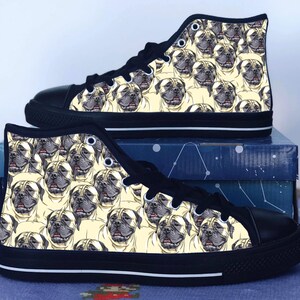 Bullmastiff Shoes, Bull Mastiff Converse Style Shoes, Dog Lover Gift Idea, Women&#39;s Men&#39;s High Top Sneakers