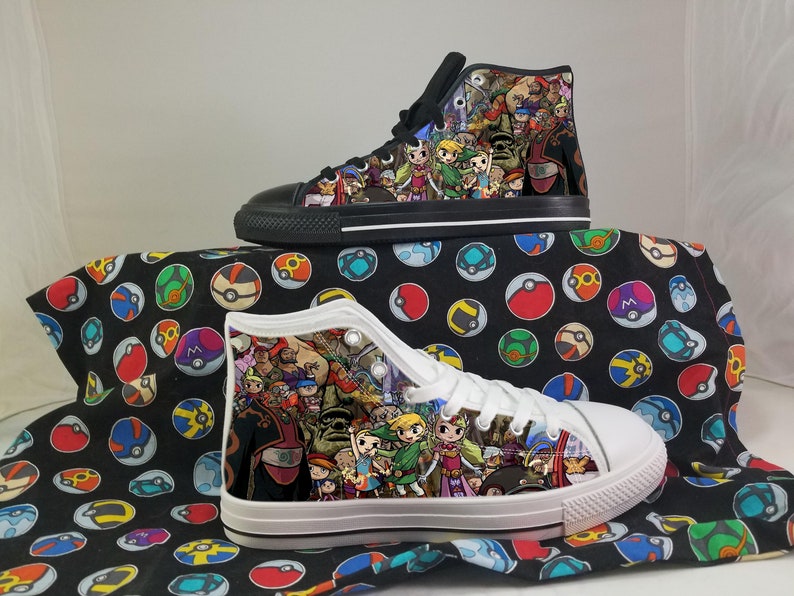 Zelda Shoes Legend of Zelda Converse Style Shoes Video Game Etsy