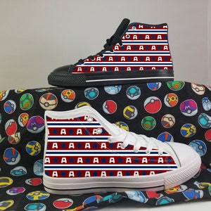 Stars and Stripes Shoes, Captain America Converse Style Shoes, Superhero Gift Idea, Women&#39;s Men&#39;s High Top Sneakers