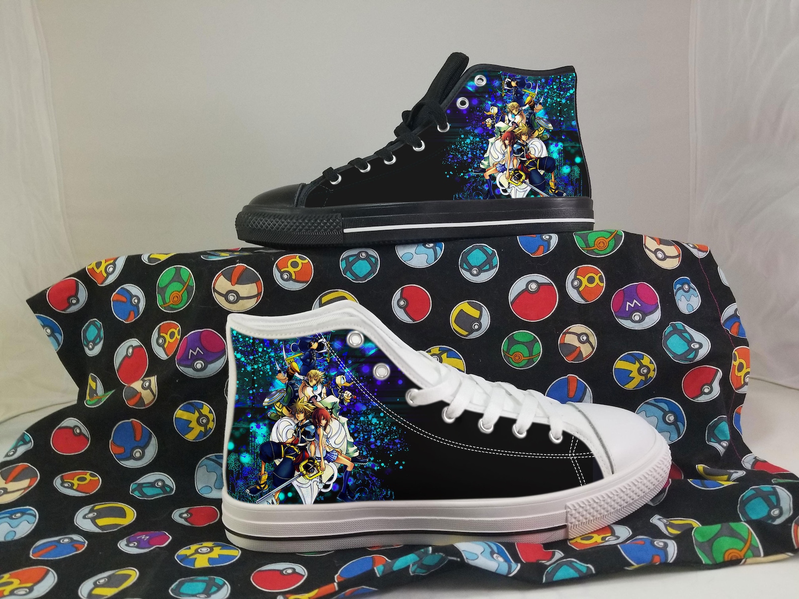 Kingdom Hearts Shoes Kingdom Hearts Converse Style Shoes Etsy