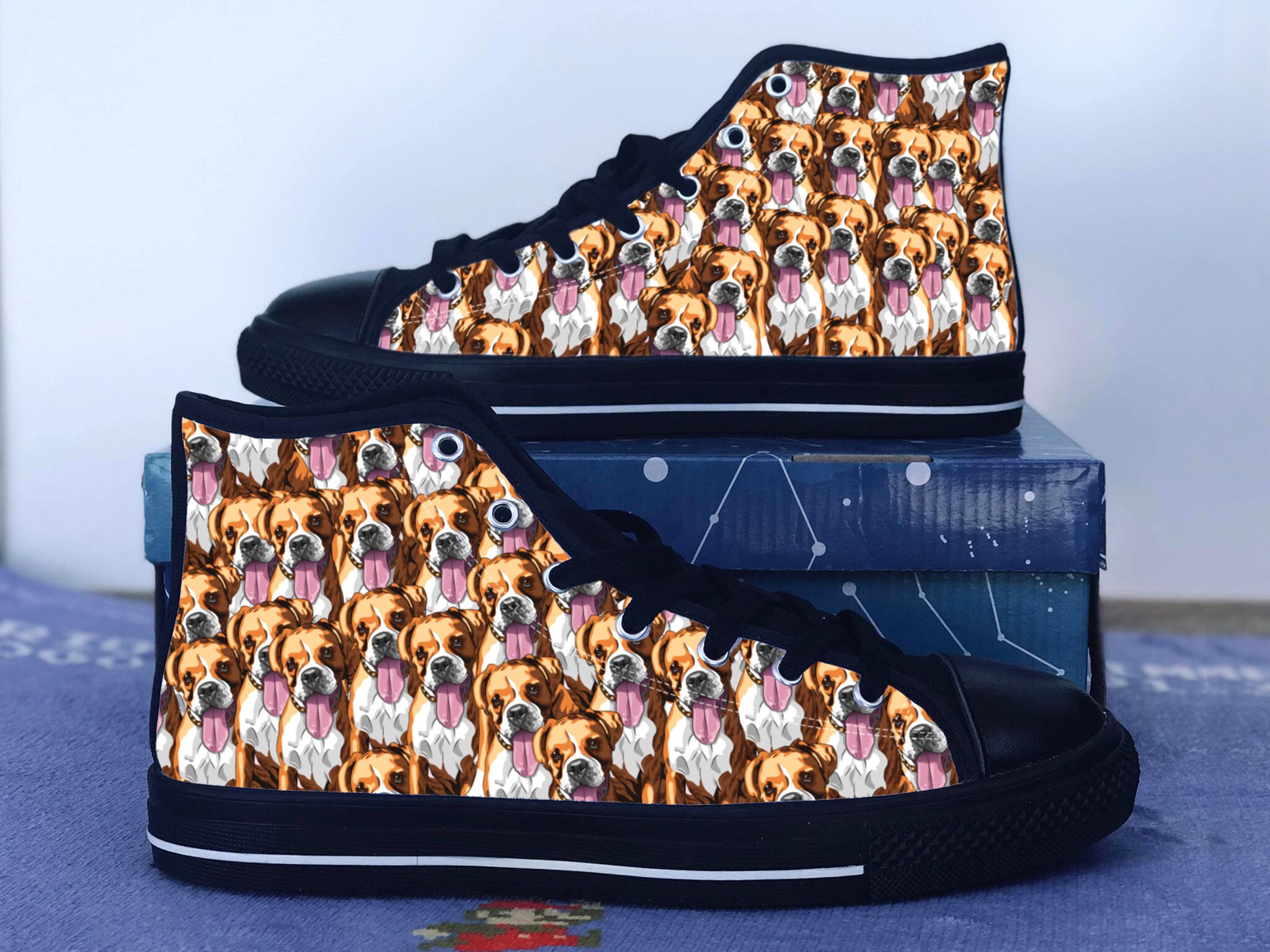Boxer Dog Shoes Boxer Dog Converse Style Shoes Dog Lover Etsy