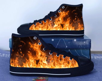 Blaze It Shoes Fire Converse Style Shoes Pyro Fan Gift Idea Women s Men s High Top Sneakers