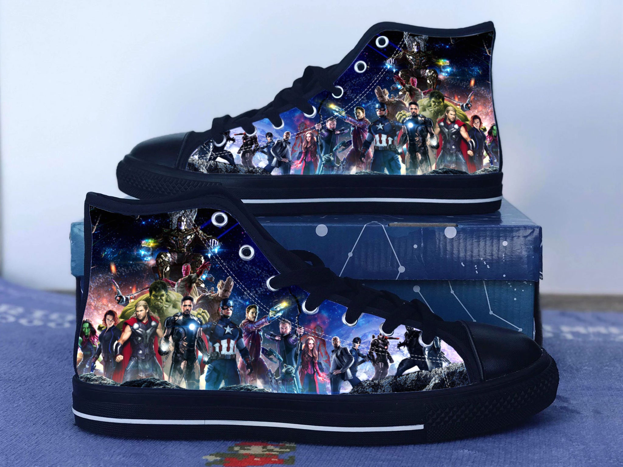 Avengers Shoes Converse Style Shoes Avengers Etsy