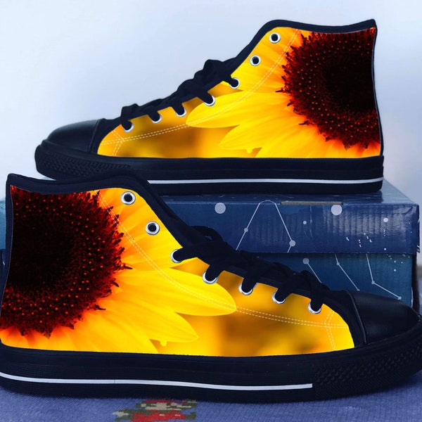 Vintage Sunflower Women's High Top Shoes