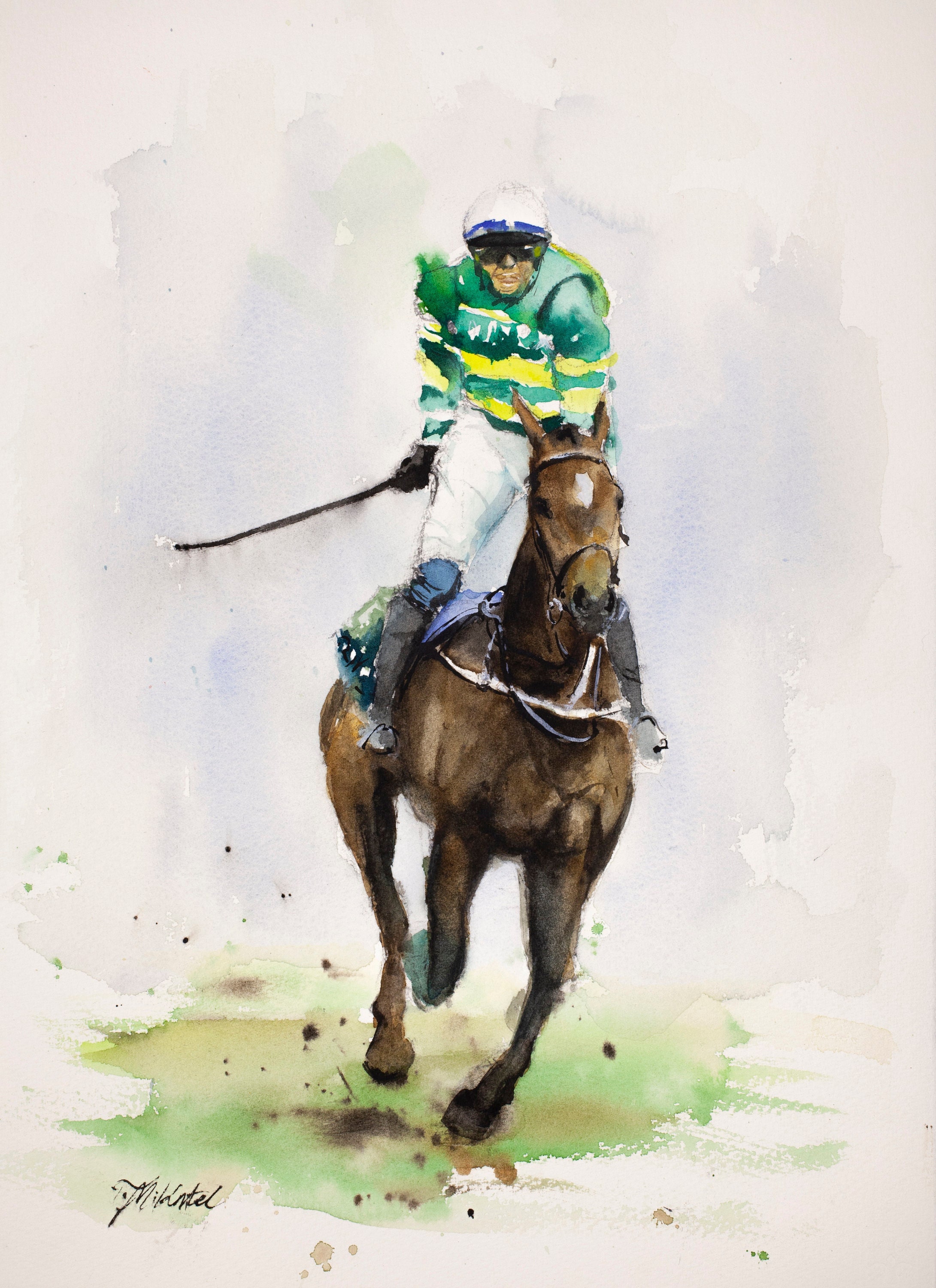海外紙物　イギリス　Horse trams チケット　１０冊まるごと　ラスト I Am Maximus Grand National Winner, Watercolor Horse Racing Print