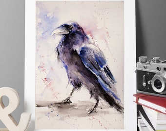 Raven Art Print – Original Watercolour Painting, Limited Edition