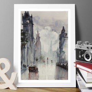 Edinburgh - Art Print of my original watercolour painting. Limited edition of 100 prints.