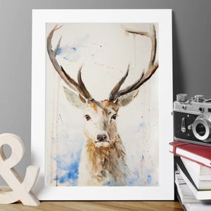 High Quality print of my Watercolour painting of Stag, Stag Art, Wildlife, Watercolour Print, Deer Print, Deer Print, Stag Art print