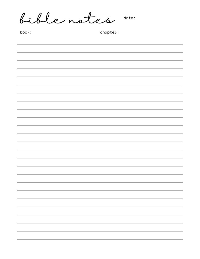 Scripture Notes. Printable Bible Study Printable, Christian Note-taking, Sermon Notes ...