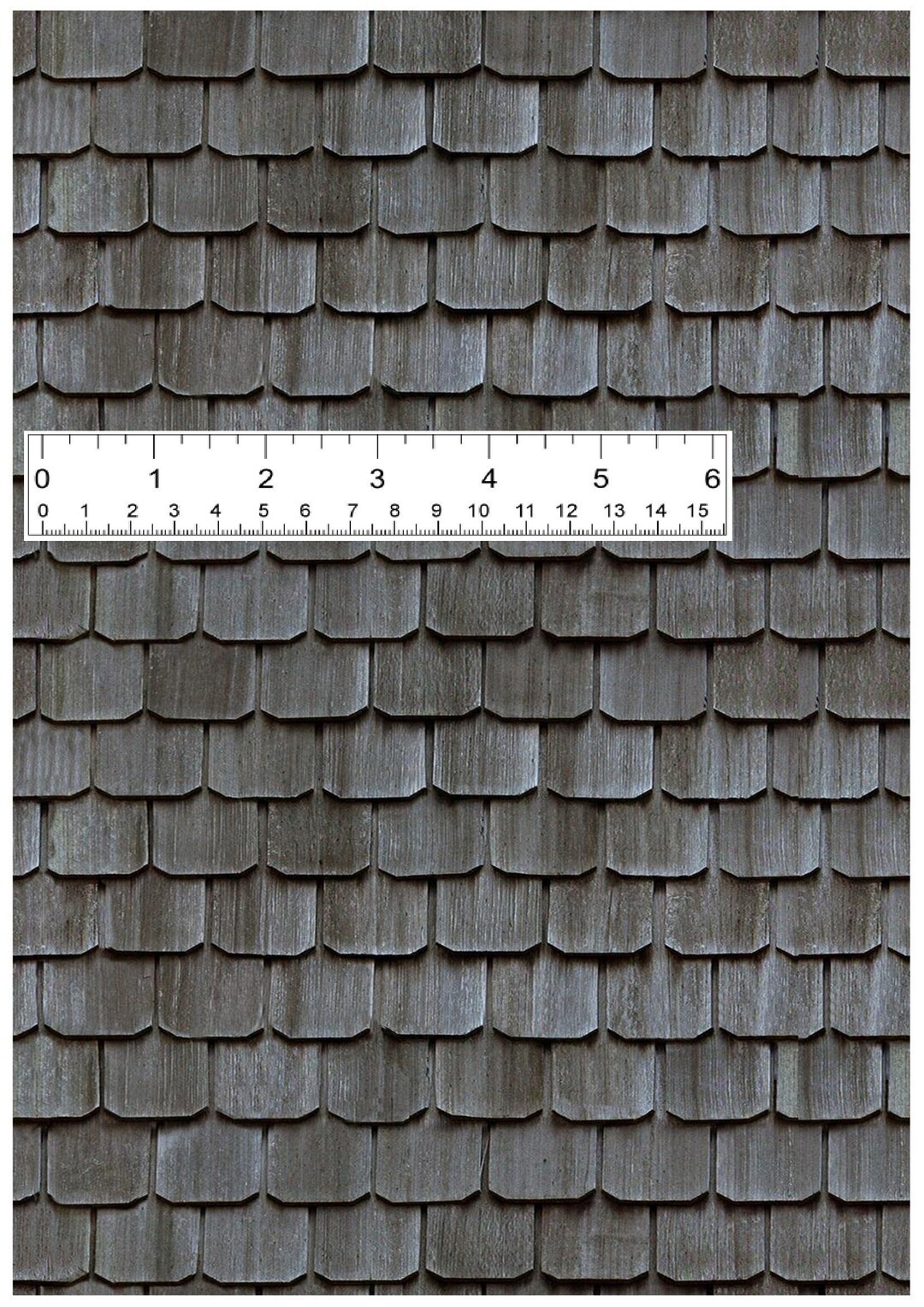 Dollhouse Wooden Roof Tile Wallpaper 6th 12th 18th 24th 36th 48th Scale ...