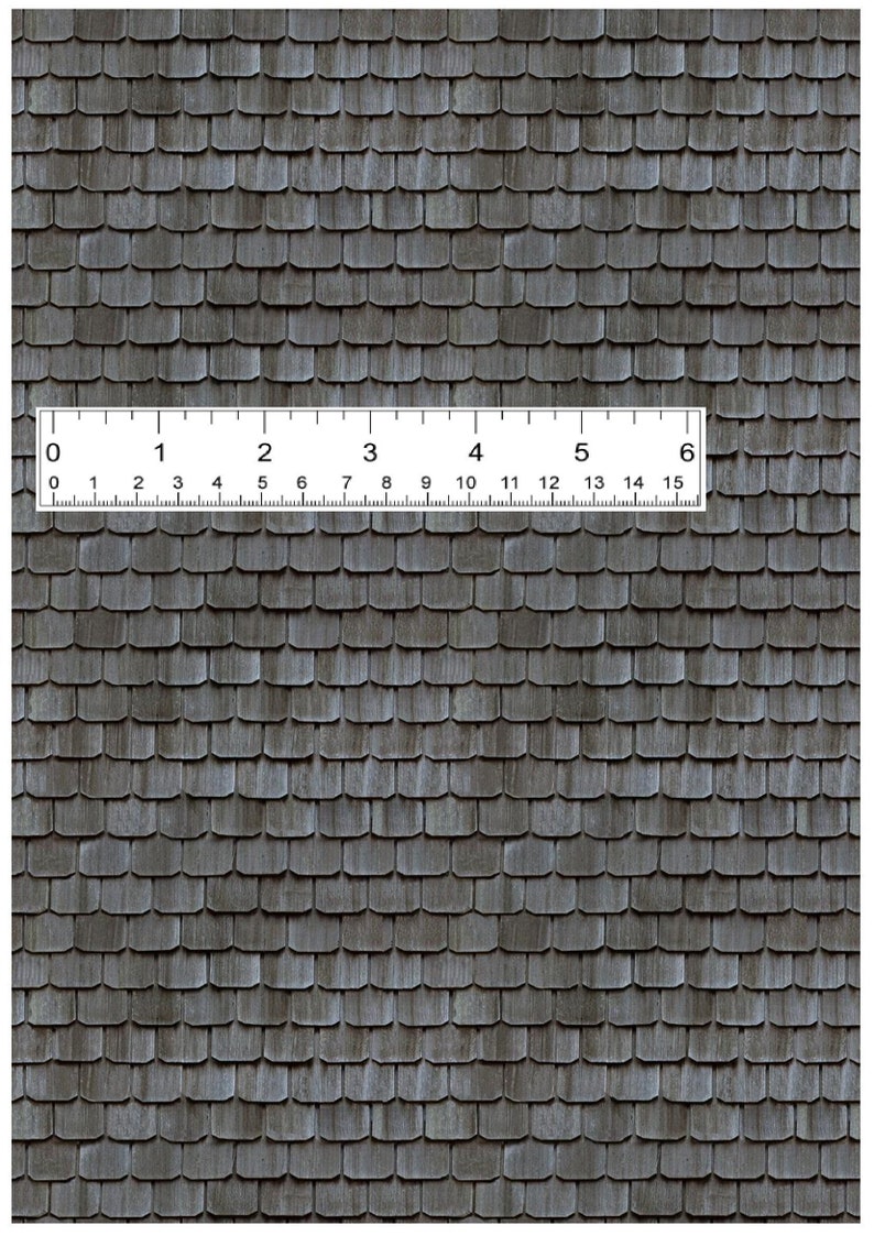 Dollhouse Wooden Roof Tile Wallpaper 6th 12th 18th 24th 36th 48th Scale ...