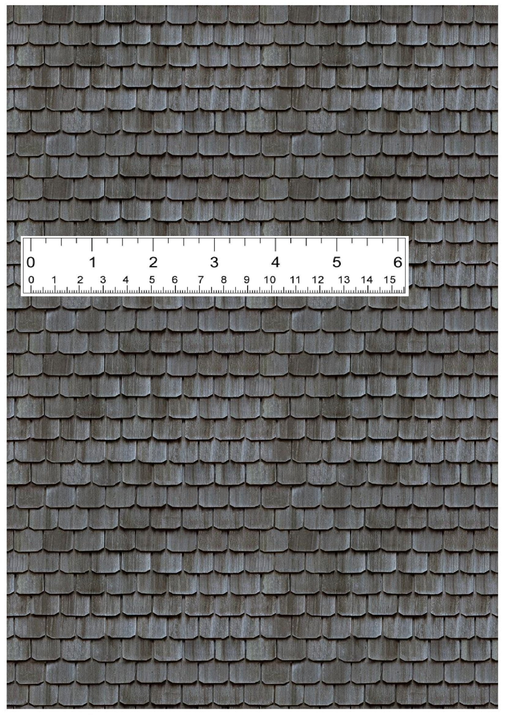Dollhouse Wooden Roof Tile Wallpaper 6th 12th 18th 24th 36th 48th Scale ...