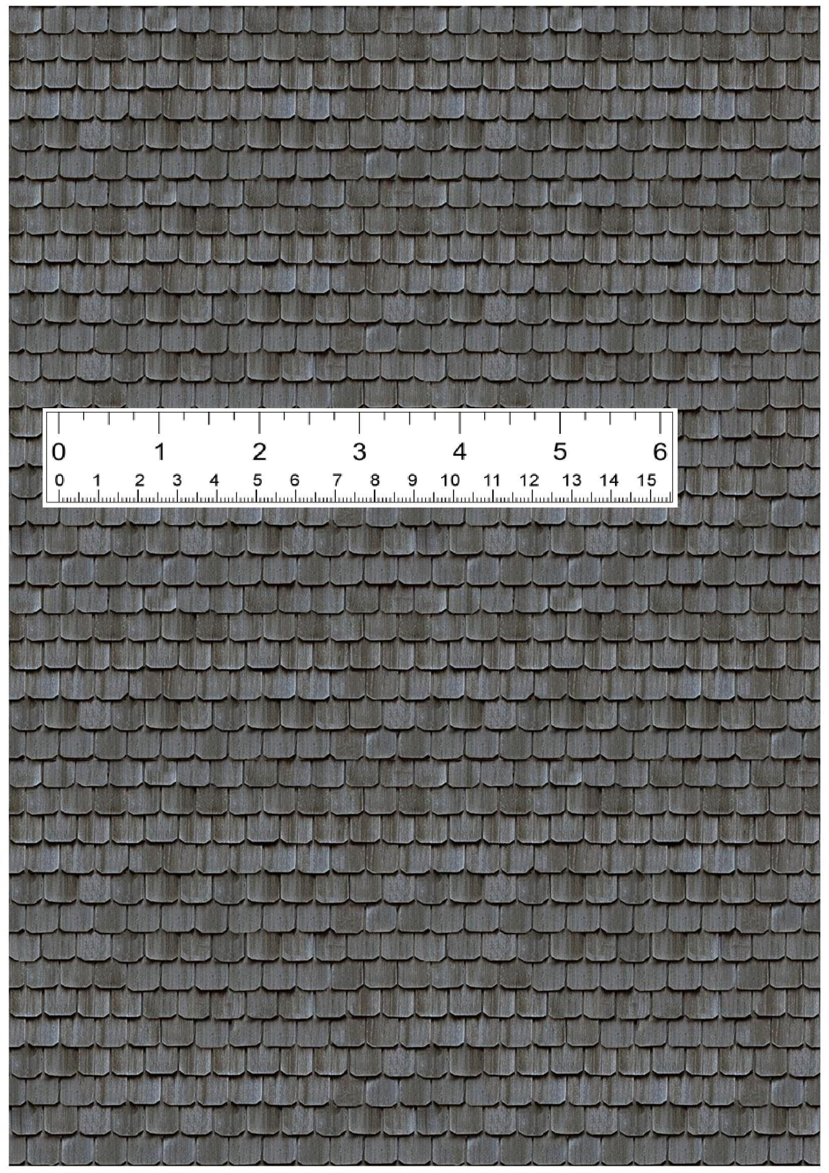 Dollhouse Wooden Roof Tile Wallpaper 6th 12th 18th 24th 36th 48th Scale ...