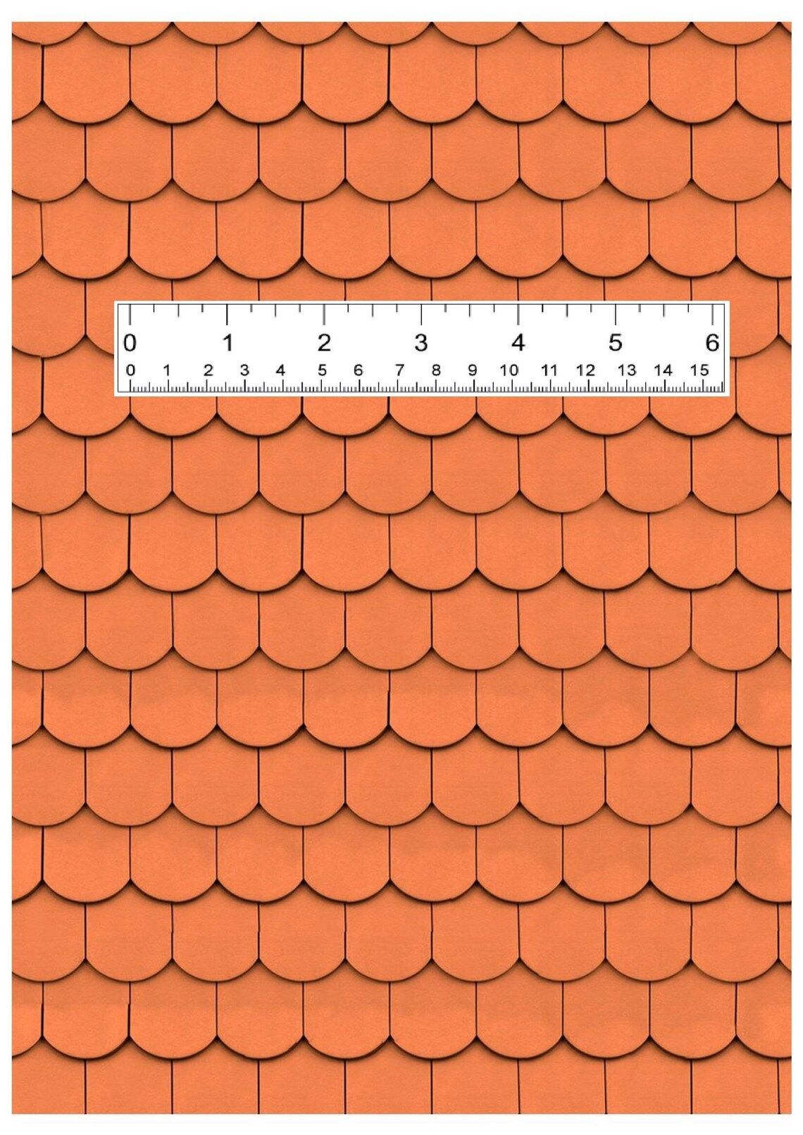 Dollhouse Shingles Roofing Printable Sheet 12th 24th 48th Scale Miniature Scalloped Red Clay ...