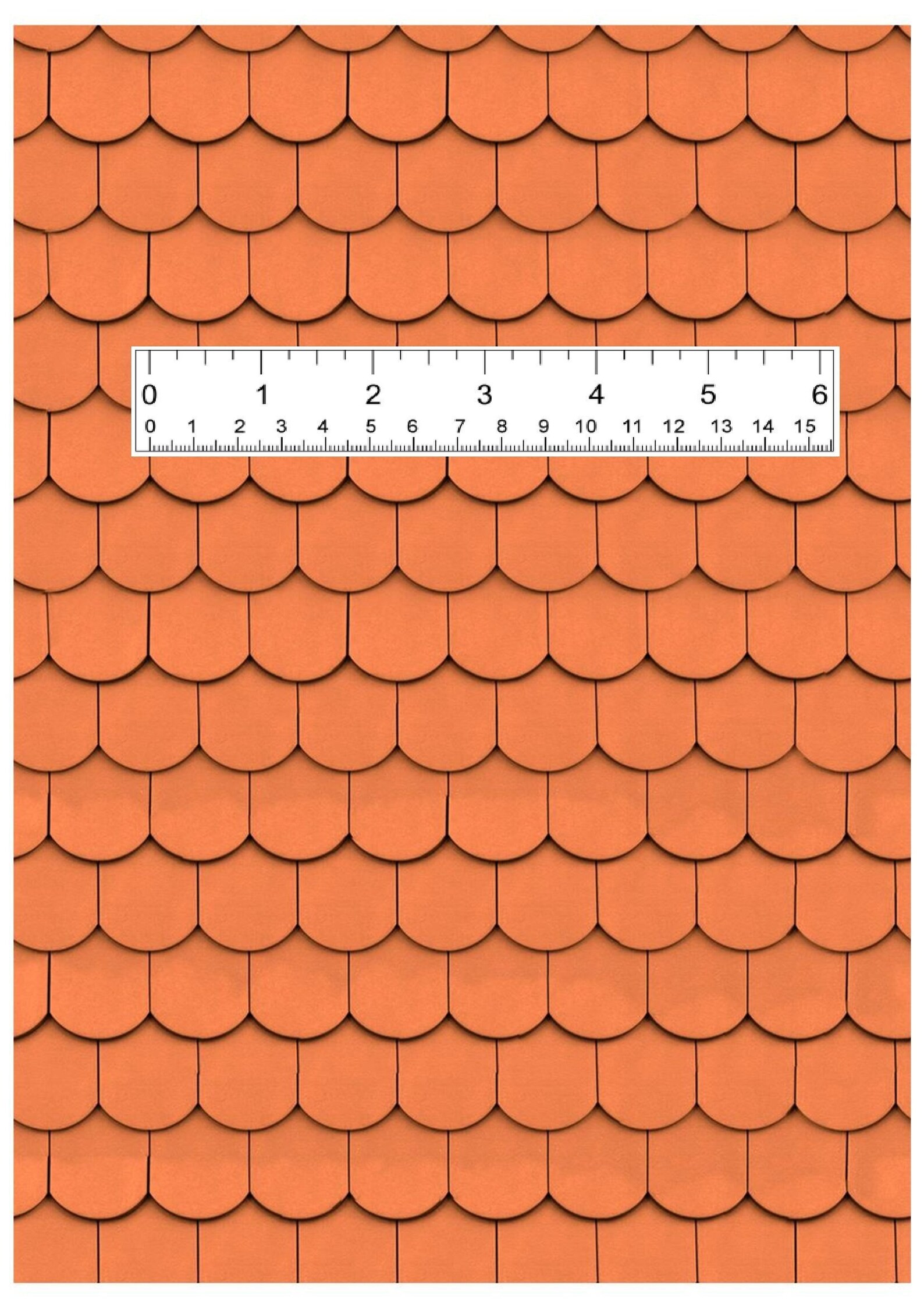 Dollhouse Shingles Roofing Printable Sheet 12th 24th 48th Scale Miniature Scalloped Red Clay ...