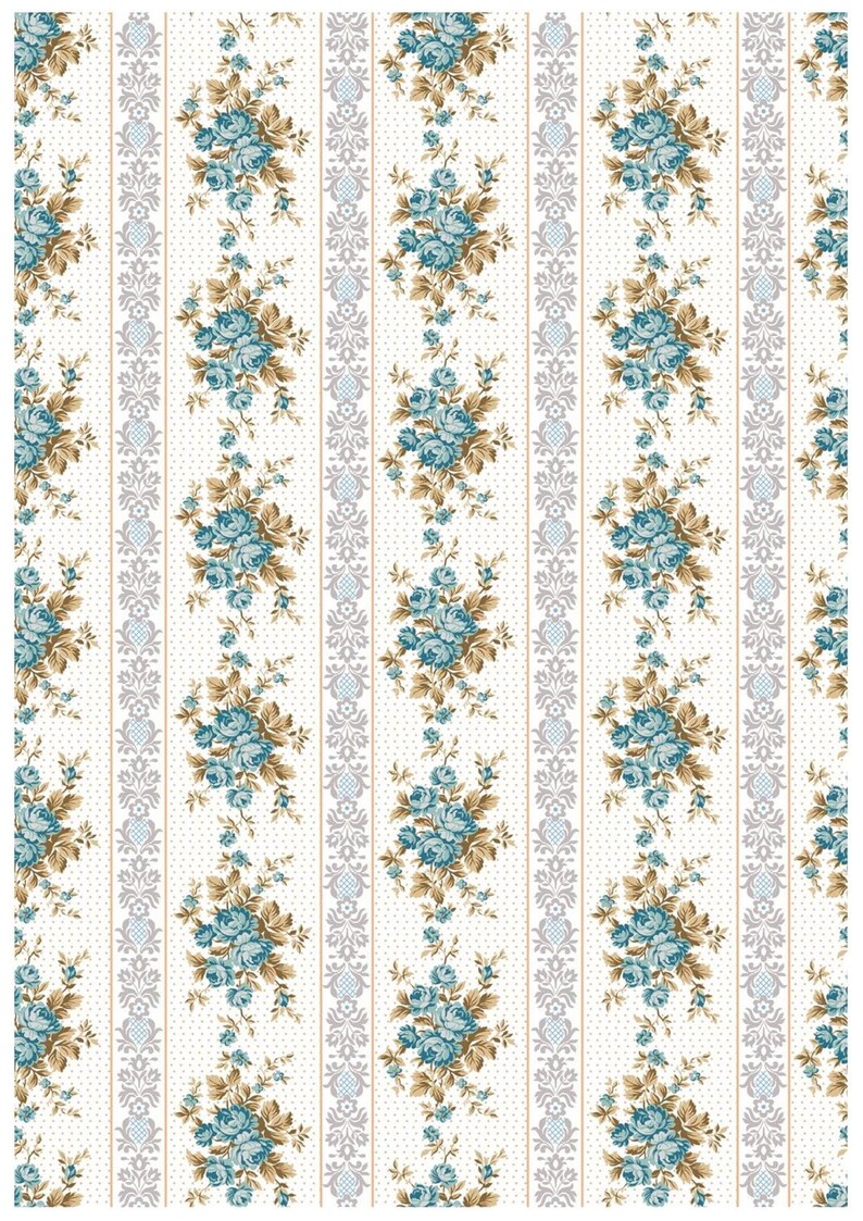 Dollhouse Wallpaper 3 Pack - Bearly Hearts Pattern Light Blue 1:12 Scale
