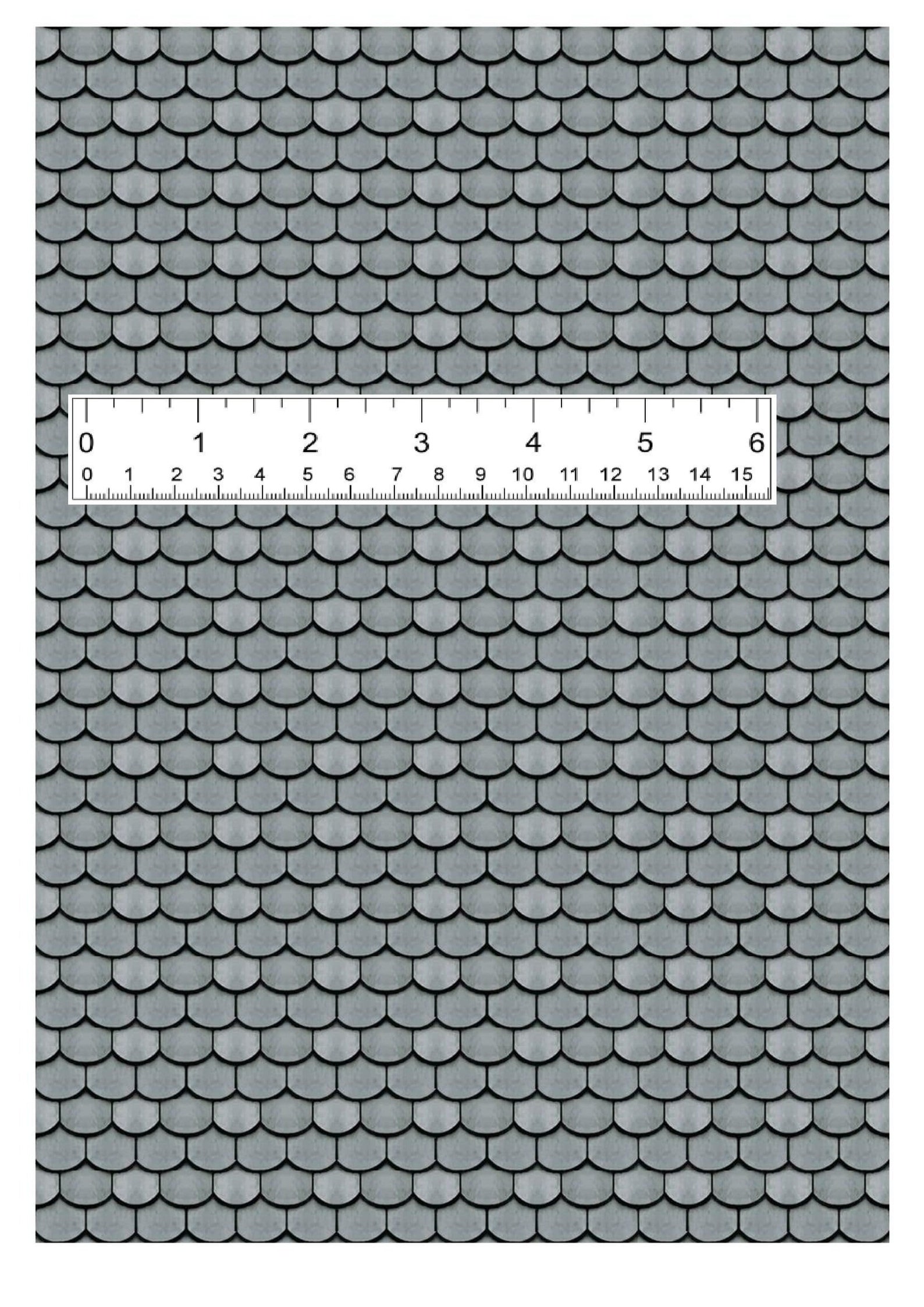 Dollhouse Shingles Roofing Printable Sheet 12th 18th 24th Scale Miniature Scallop Silver Roof ...