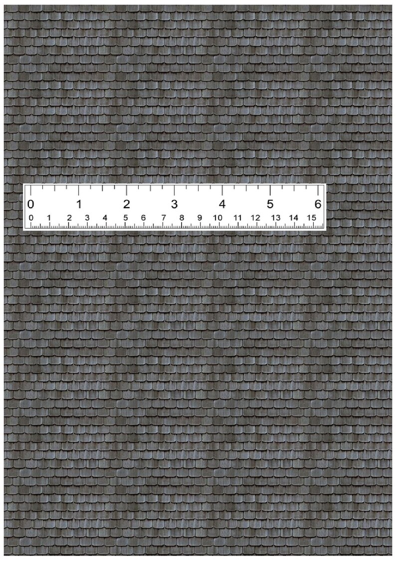 Dollhouse Wooden Roof Tile Wallpaper 6th 12th 18th 24th 36th 48th Scale ...