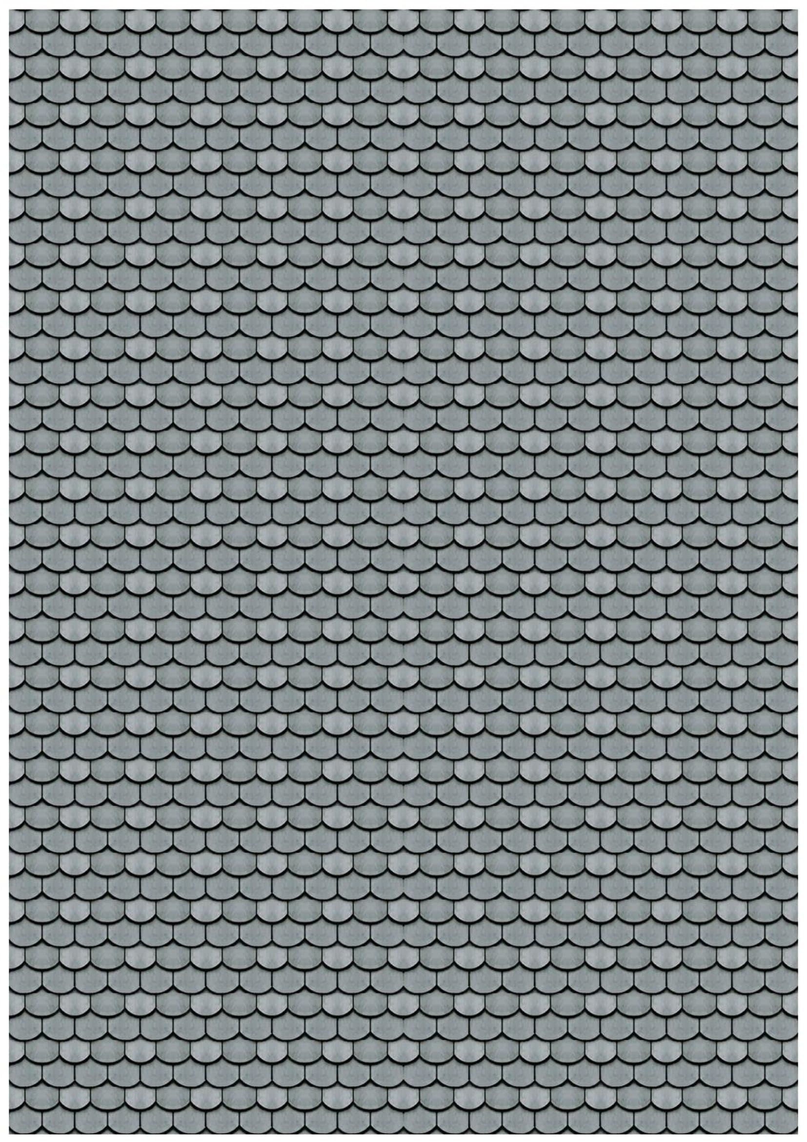 Dollhouse Shingles Roofing Printable Sheet 12th 18th 24th Scale Miniature Scallop Silver Roof ...