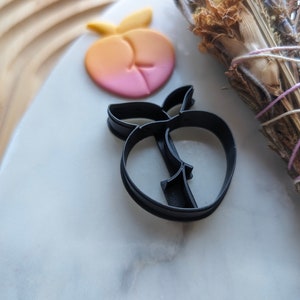 Peach Butt Earring Embossed Sharp Clay Cutter